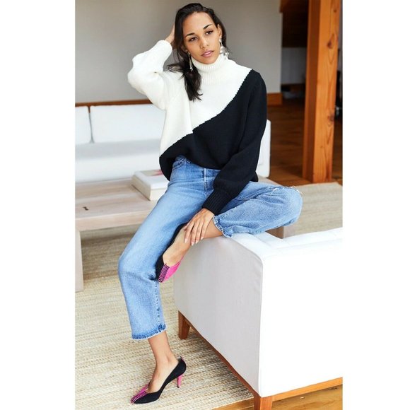 Emerson Fry Mila Womens Ivory Wool Turtleneck Pullover Sweater Size Small - Picture 1 of 8